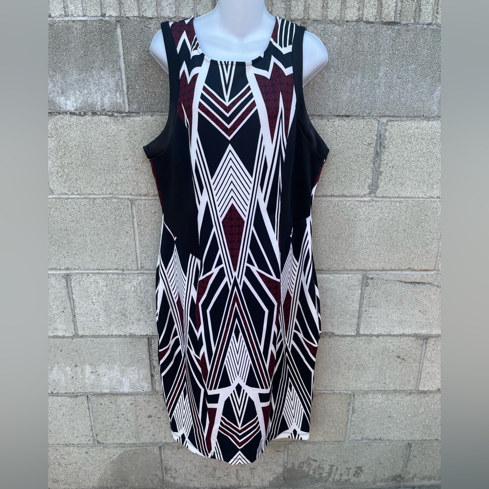 Mosaico dress red black and white stripe not new but good co diction XXL size